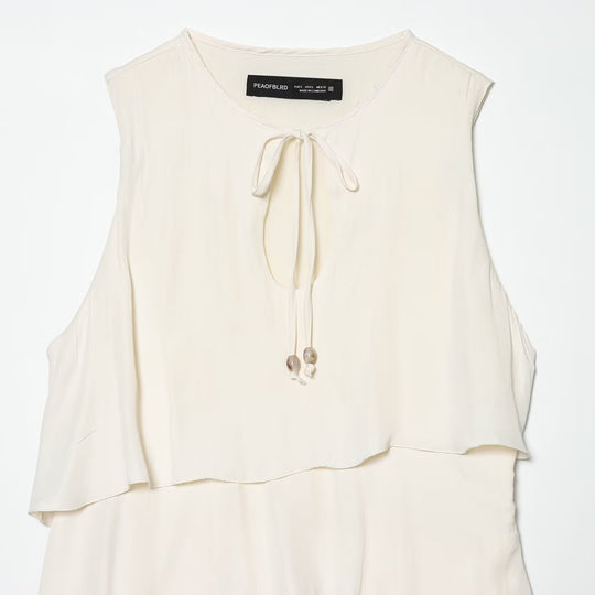 Damen Midi-Kleid mit schwingendem Volant und elegantem Bindegürtel R&B