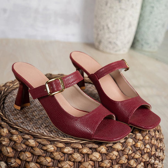 Damen elegante Slingback-Sandalen mit modischem Blockabsatz R&B