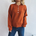 Damen gemütlicher Strickpullover mit Knopfdetails R&B