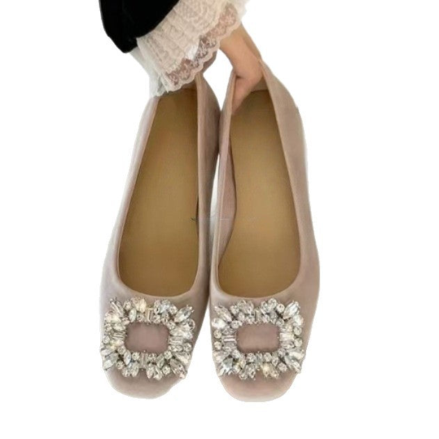 Damen Ballerinas mit dekorativem Strassdetail und hochwertiger Oberfläche