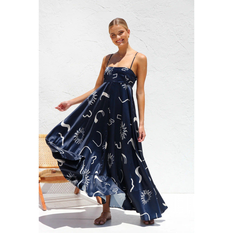 Damen Maxikleid mit kunstvollem Muster R&B