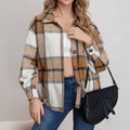 Damen Flanell-Hemdjacke mit Karo-Muster und leichtem Oversized-Schnitt R&B