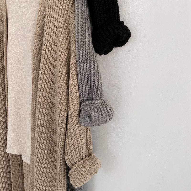Damen Oversized Strickcardigan mit tiefen Raglanärmeln R&B