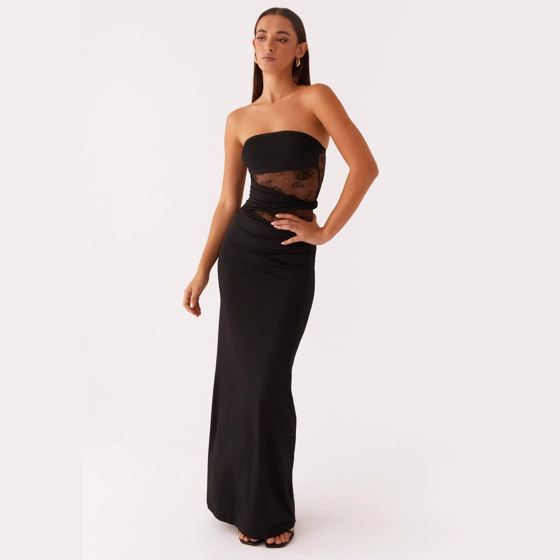 Damen Elegantes Minikleid mit verführerischem Spitzenoberteil und figurbetontem Schnitt R&B