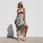 Damen Sommerliches Maxikleid mit buntem Print und luftiger Passform