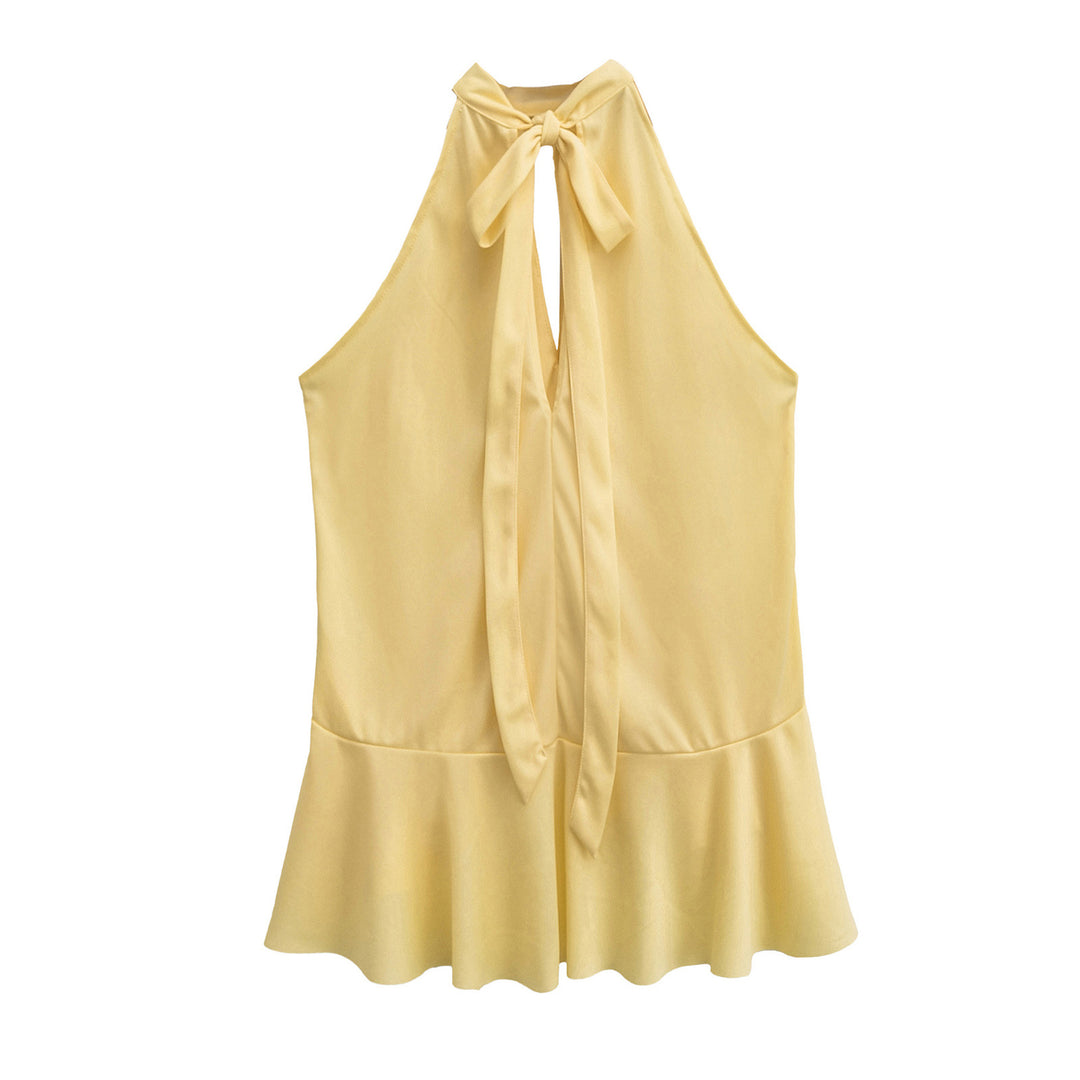 Damen elegantes Rüschenoberteil mit hochgeschlossenem Design R&B