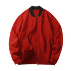 Herren nan sportlich-elegante Sweatjacke im Bomberstil mit Kontrastkragen und Zwei-Wege-Reißverschluss R&B