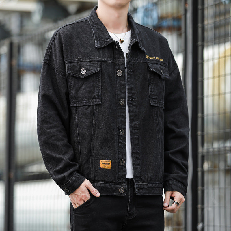 Herren Denimjacke im lässigen Stil mit funktionalen Pattentaschen und robustem Design R&B