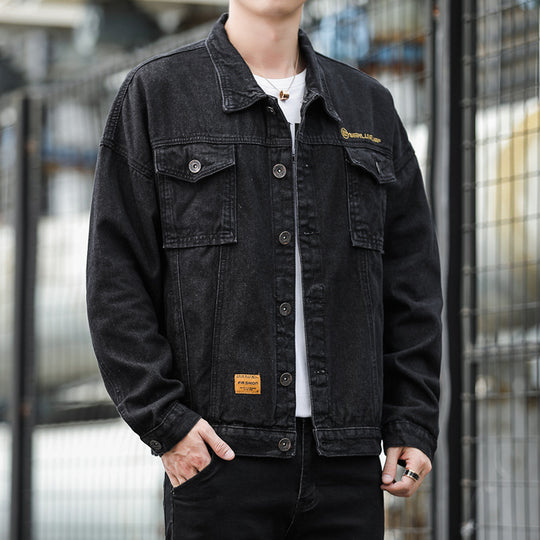 Herren Denimjacke im lässigen Stil mit funktionalen Pattentaschen und robustem Design R&B
