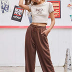 Damen Figurbetontes T-Shirt mit einzigartigem Engel-Motiv und modischem Print R&B