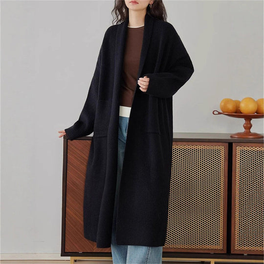 Damen Grob gestrickter Cardigan mit offenen Seiten und praktischen Taschen R&B