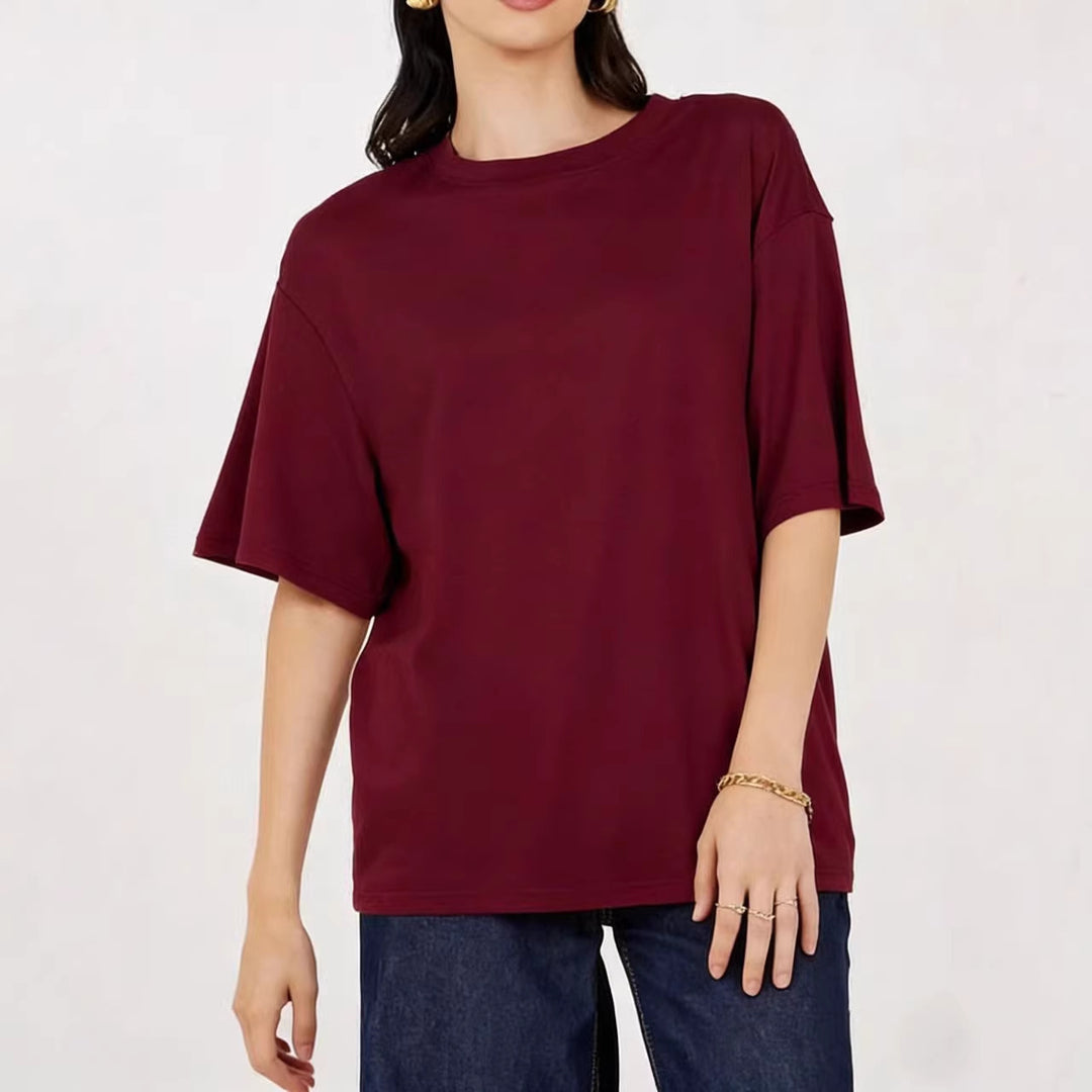 Damen Übergröße Shirt mit lässigem Schnitt und kurzarm R&B