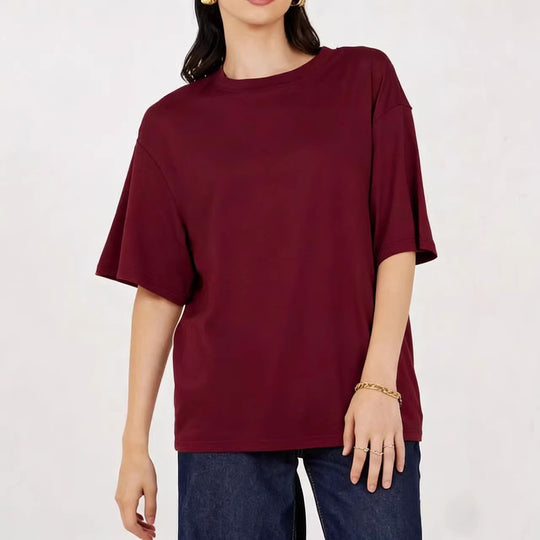 Damen Übergröße Shirt mit lässigem Schnitt und kurzarm R&B