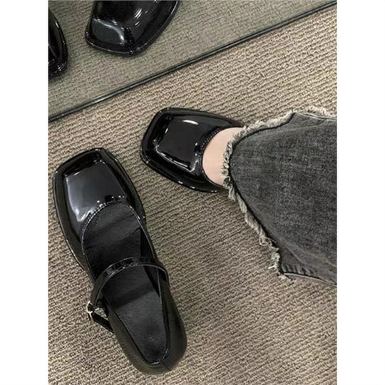 Damen elegante Absatzschuhe mit Blockabsatz und Riemchen R&B