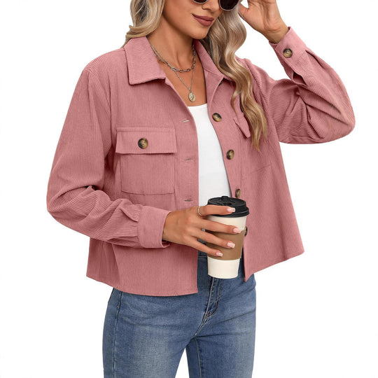 Damen Cordjacke mit zwei Brusttaschen R&B