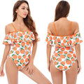 Damen Einteiler Badeanzug mit floralem Rüschendesign R&B