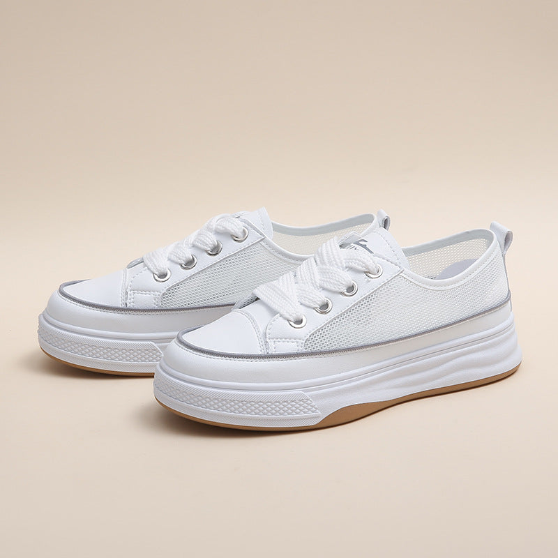 Damen Sportliche Plateausneaker mit atmungsaktivem Mesh-Obermaterial und rutschfester Sohle R&B