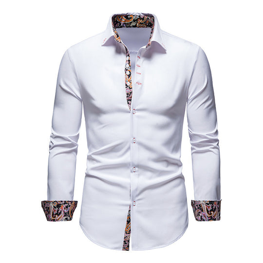 Herren Langarmhemd mit modernem Paisley-Muster und exklusiven Details R&B