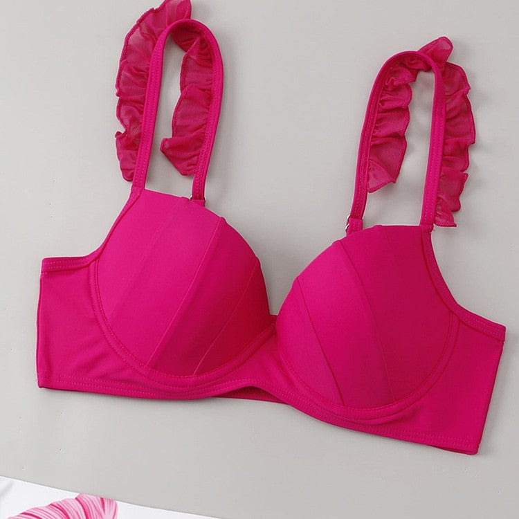 Damen Badeanzug Set mit farbenfrohem Blätterdruck
