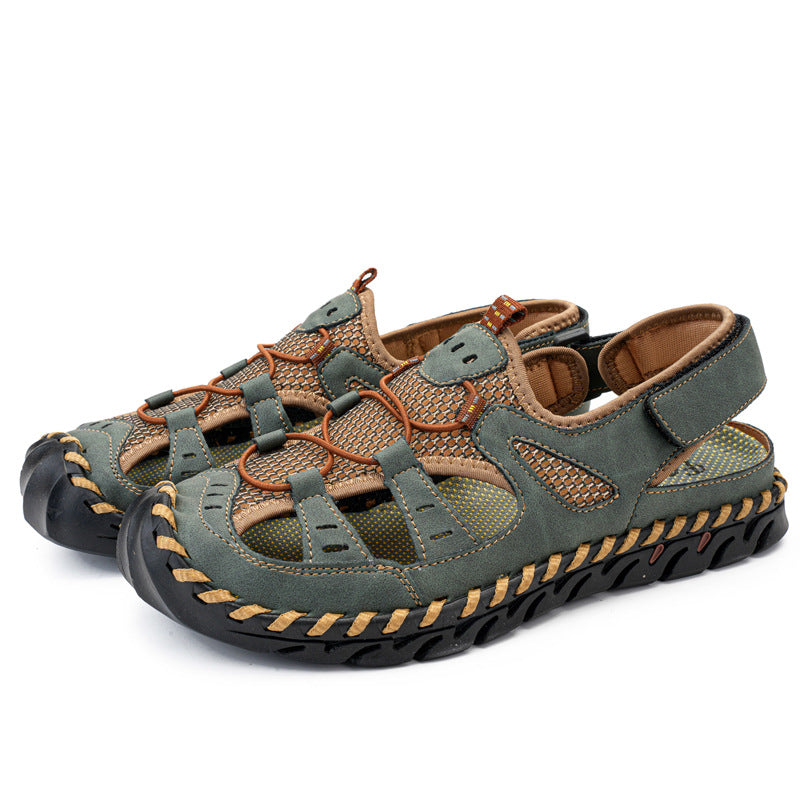 Damen Sportliche Leder-Sandalen mit atmungsaktiven Einsätzen und rutschfester Sohle R&B