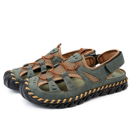 Damen Sportliche Leder-Sandalen mit atmungsaktiven Einsätzen und rutschfester Sohle R&B