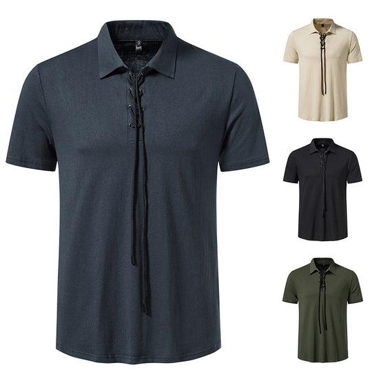 Herren Polo-Shirt mit einzigartigem Schnürdesign R&B