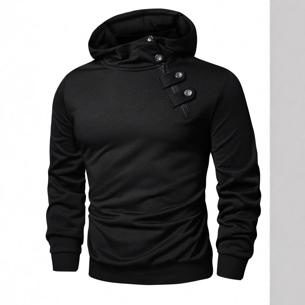 Herren Hoodie mit innovativem Kragen und praktischer Taschenlösung