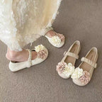 Damen Ballerinas mit floralem Dekor und elastischem Riemen R&B