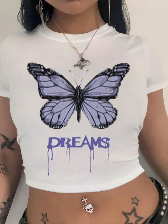 Damen cropped T-Shirt mit exklusivem Pferdemotiv und figurbetontem Schnitt R&B