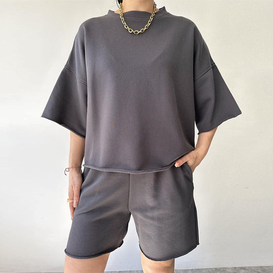 Damen Bequemes Loungewear-Set aus hochwertigem Sweatstoff mit lockerem Schnitt R&B