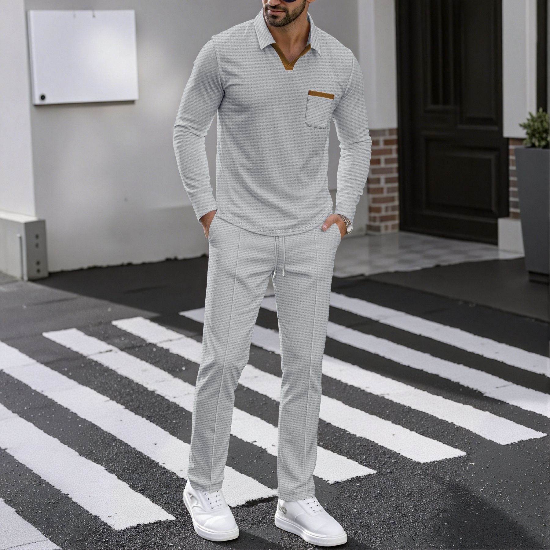 Herren Kombi-Outfit mit Poloshirt und Jogginghose R&B