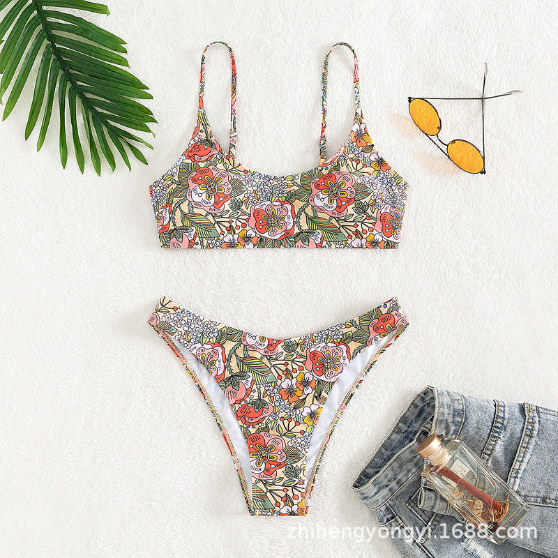 Damen Sportliches Bikini-Set mit floralem Design R&B