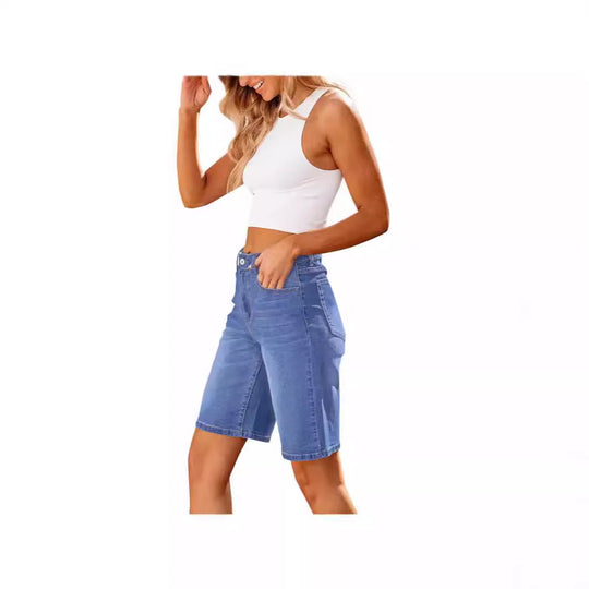 Damen Denim-Shorts mit lässigem Schnitt und lässigen Details R&B