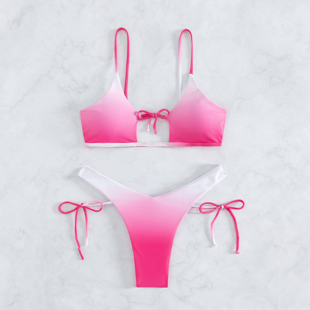 Damen Triangel-Bikini mit geflochtenen Trägern und verstellbarem Schnitt R&B