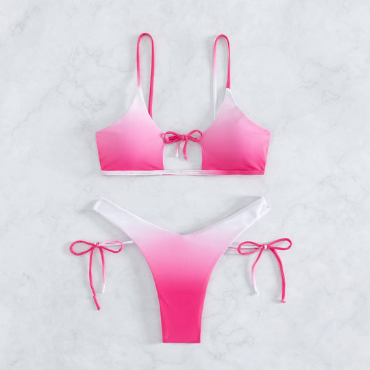Damen Triangel-Bikini mit geflochtenen Trägern und verstellbarem Schnitt R&B