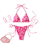 Damen Triangel-Bikini mit verstellbaren BindR&Bändern und floralen Mustern R&B