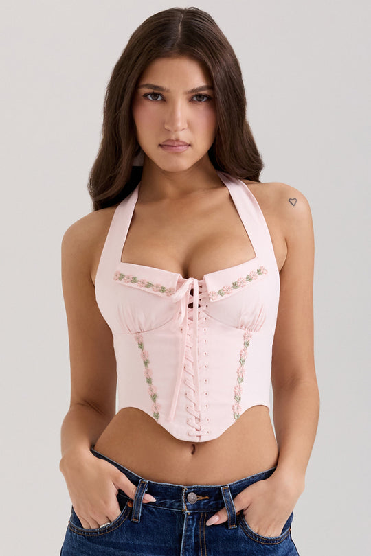 Damen Sexy Korsett-Oberteil mit floralen Akzenten R&B