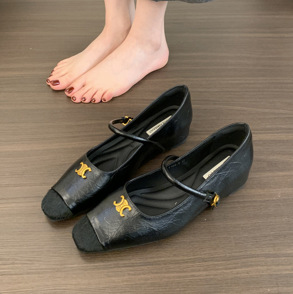 Damen Ballerinas mit dekorativer Schnallen-Applikation und elegantem Schnitt R&B