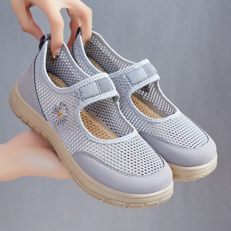 Damen Bequeme und atmungsaktive Freizeitschuhe mit elastischem Riemen R&B
