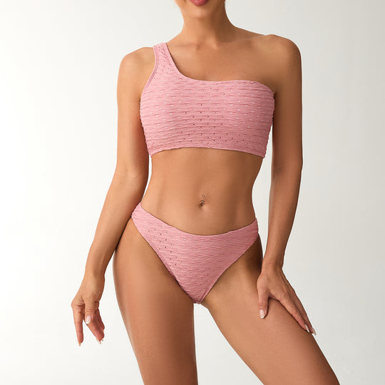 Damen Einseitiger Bikini mit strukturierter Oberfläche R&B