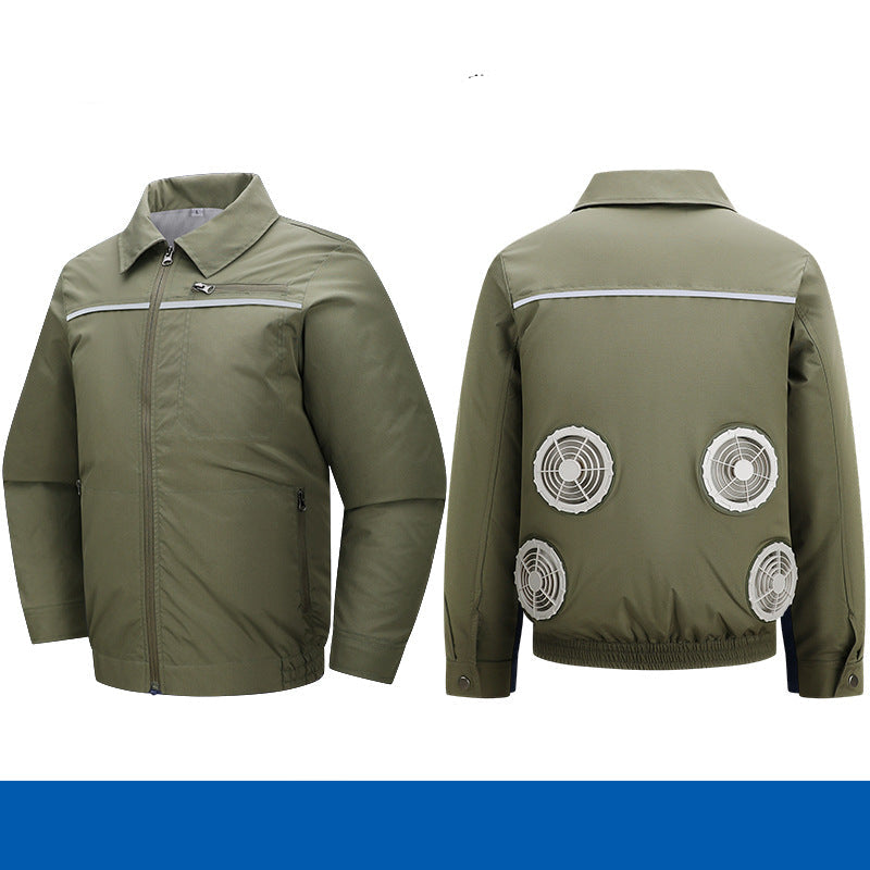 Herren nan atmungsaktive Kühljacke mit integrierten USB-Lüftern R&B