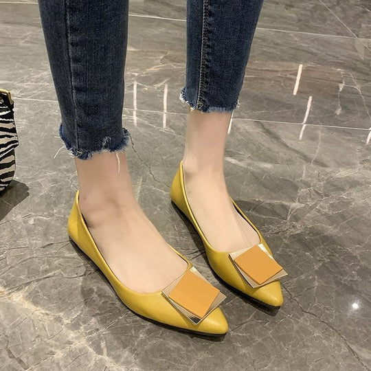 Damen elegante spitze Ballerinas mit dekorativem Schmuckakzent R&B