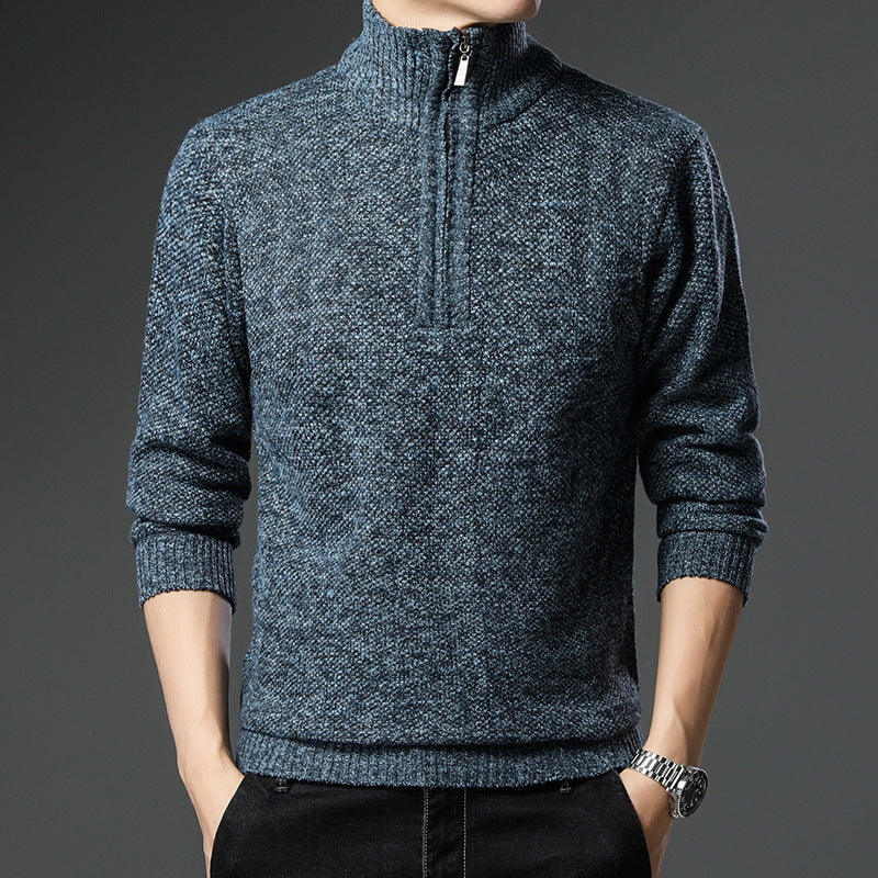 Herren modischer Pullover mit halb hochschließendem Reißverschluss und strukturiertem Design R&B