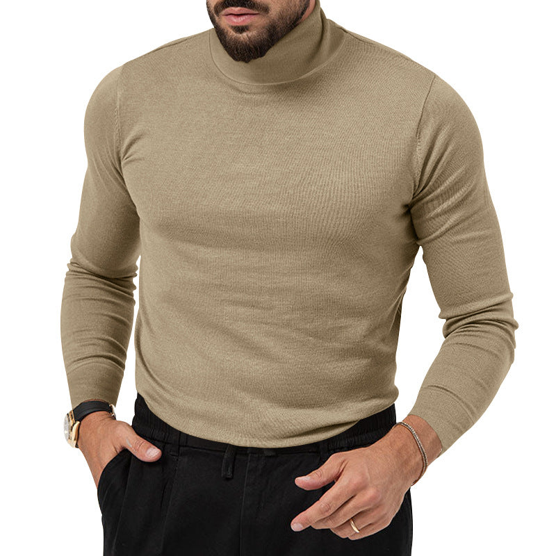Herren Rollkragenpullover aus weichem Baumwollmix mit strukturierter Oberfläche R&B