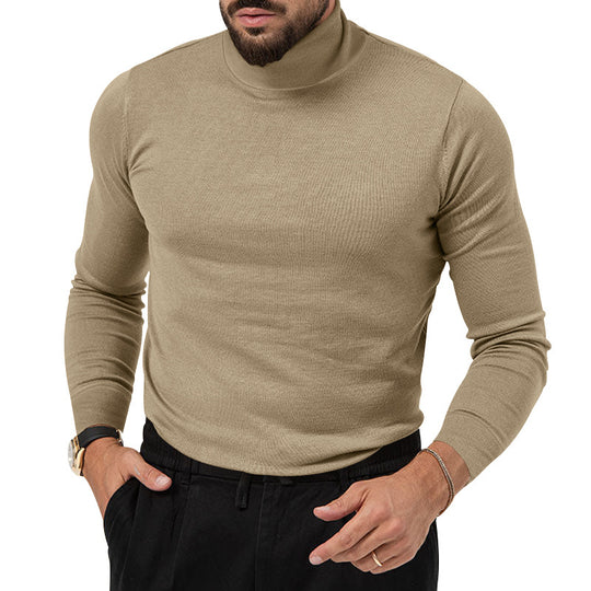 Herren Rollkragenpullover aus weichem Baumwollmix mit strukturierter Oberfläche R&B