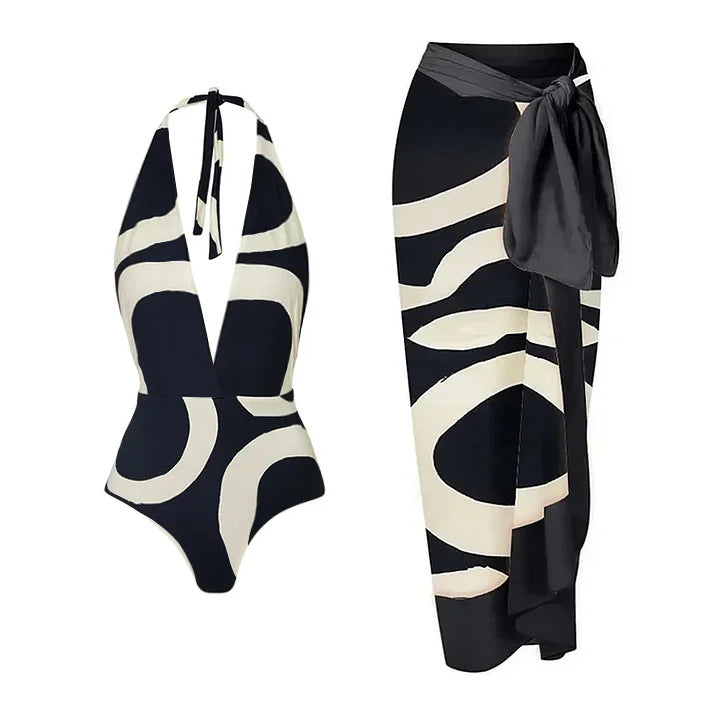 Damen Bikiniset mit asymmetrischem Oberteil und elegantem Wickelrock R&B