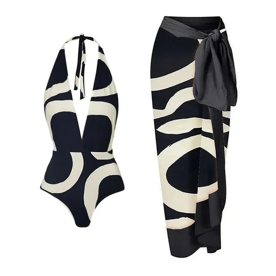 Damen Bikiniset mit asymmetrischem Oberteil und elegantem Wickelrock R&B