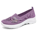 Damen nan gestrickte Slip-On Slipper mit Schmetterlings-Stickapplikation und dämpfender EVA-Plateausohle R&B