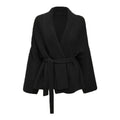 Damen Grobstrickjacke mit breitem Gürtel und weitem Schnitt