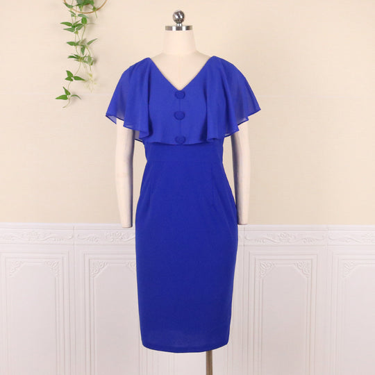 Damen Elegantes Kleid mit schwingenden Volantärmeln R&B